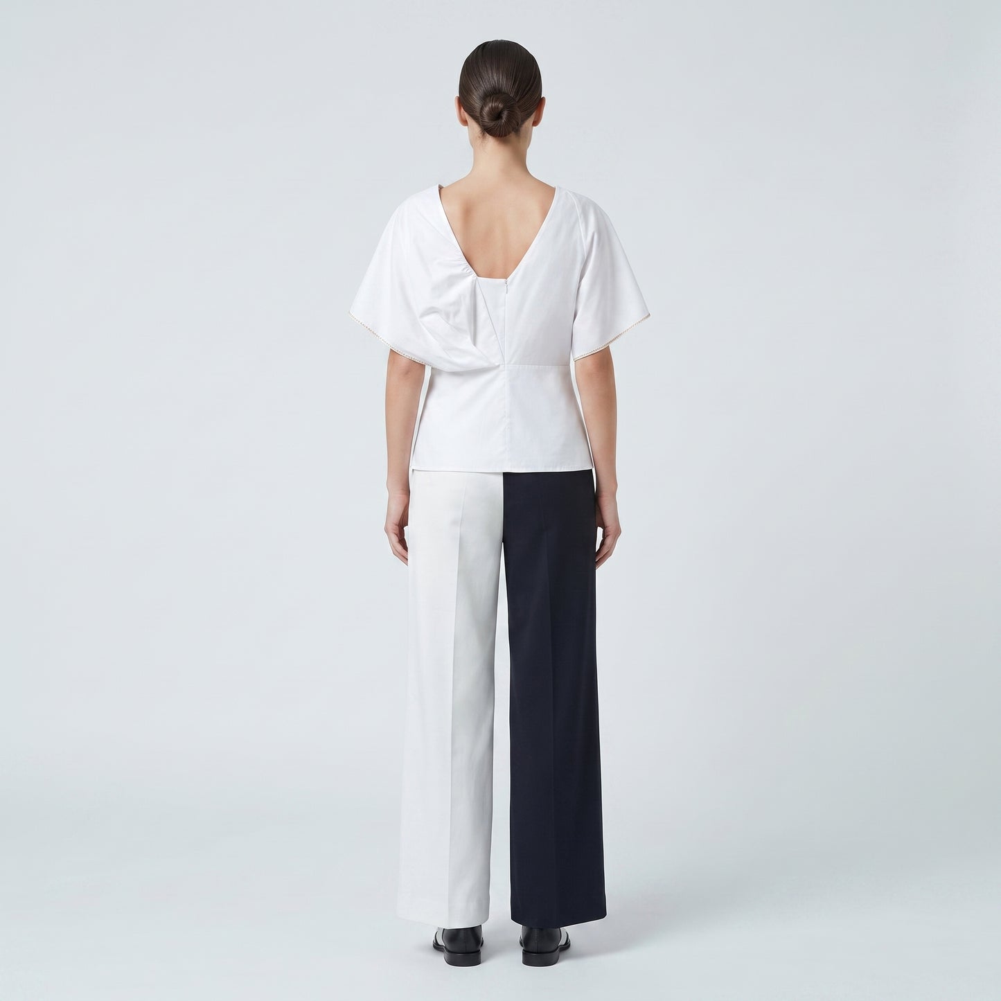 Architectural Ruffled Cotton Blouse