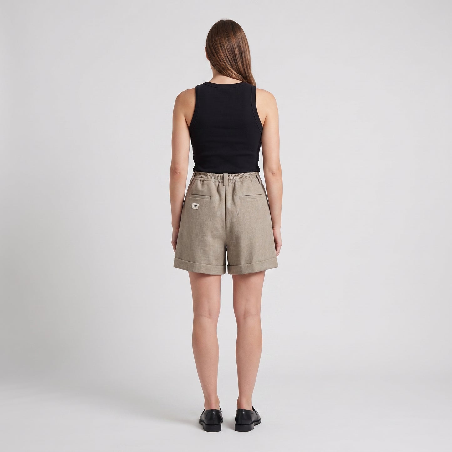 Tailored Beige Linen Shorts