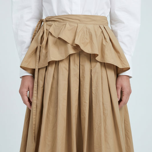 Asymmetric Ruffled Midi Skirt