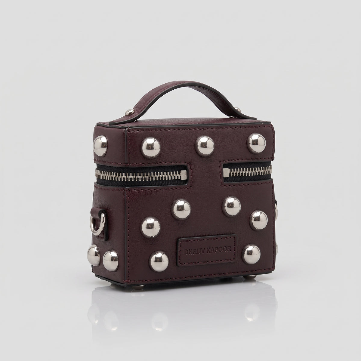 Studded Structured Leather Mini Bag