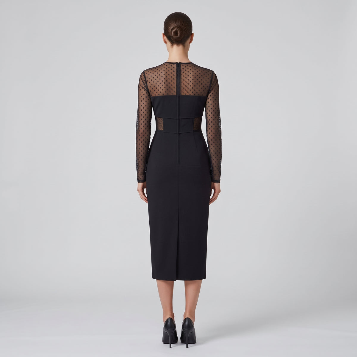 Polka Dot Sheer Sleeve Dress