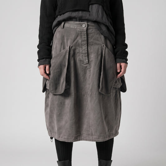 Architectural Grey Cargo Skirt