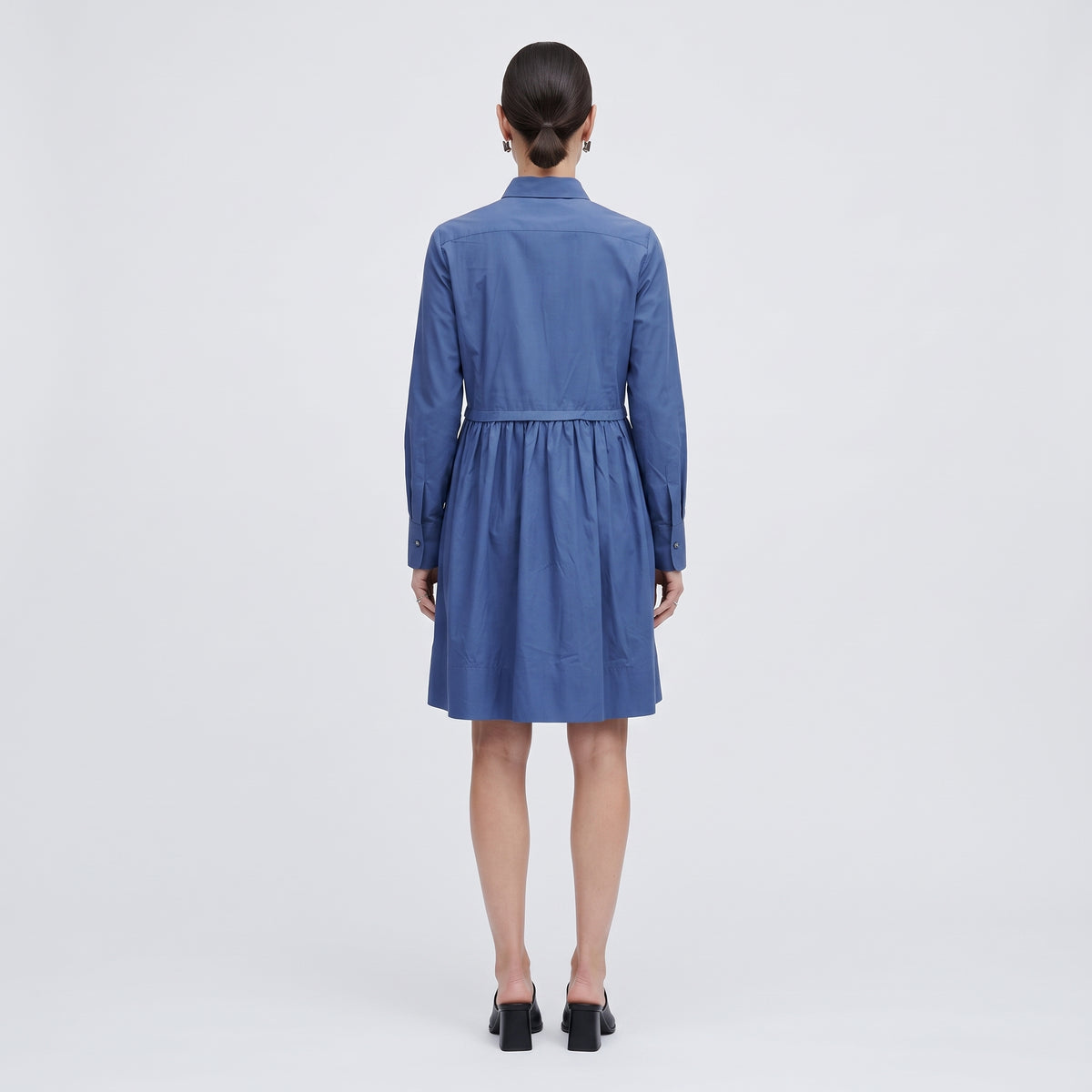 Lace Panel Cotton Shirtdress