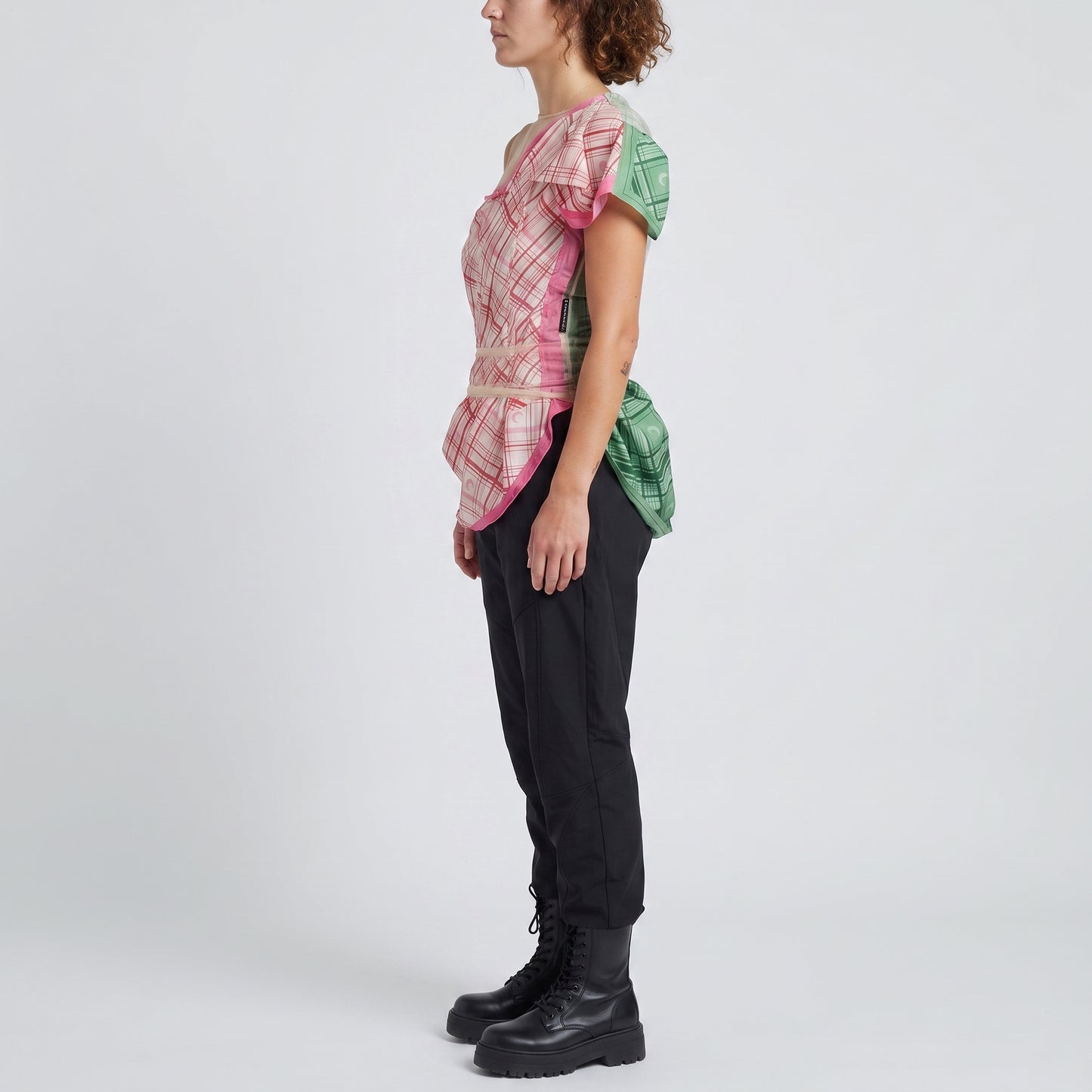 Asymmetric Plaid Mesh Top
