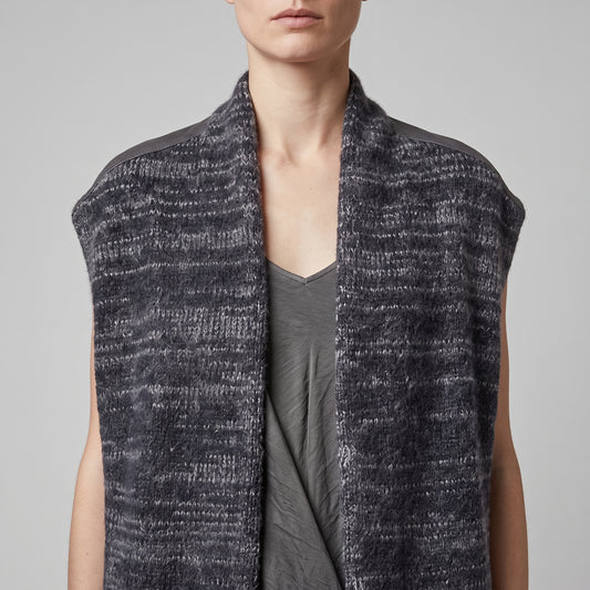 Textured Knit Sleeveless Layering Vest