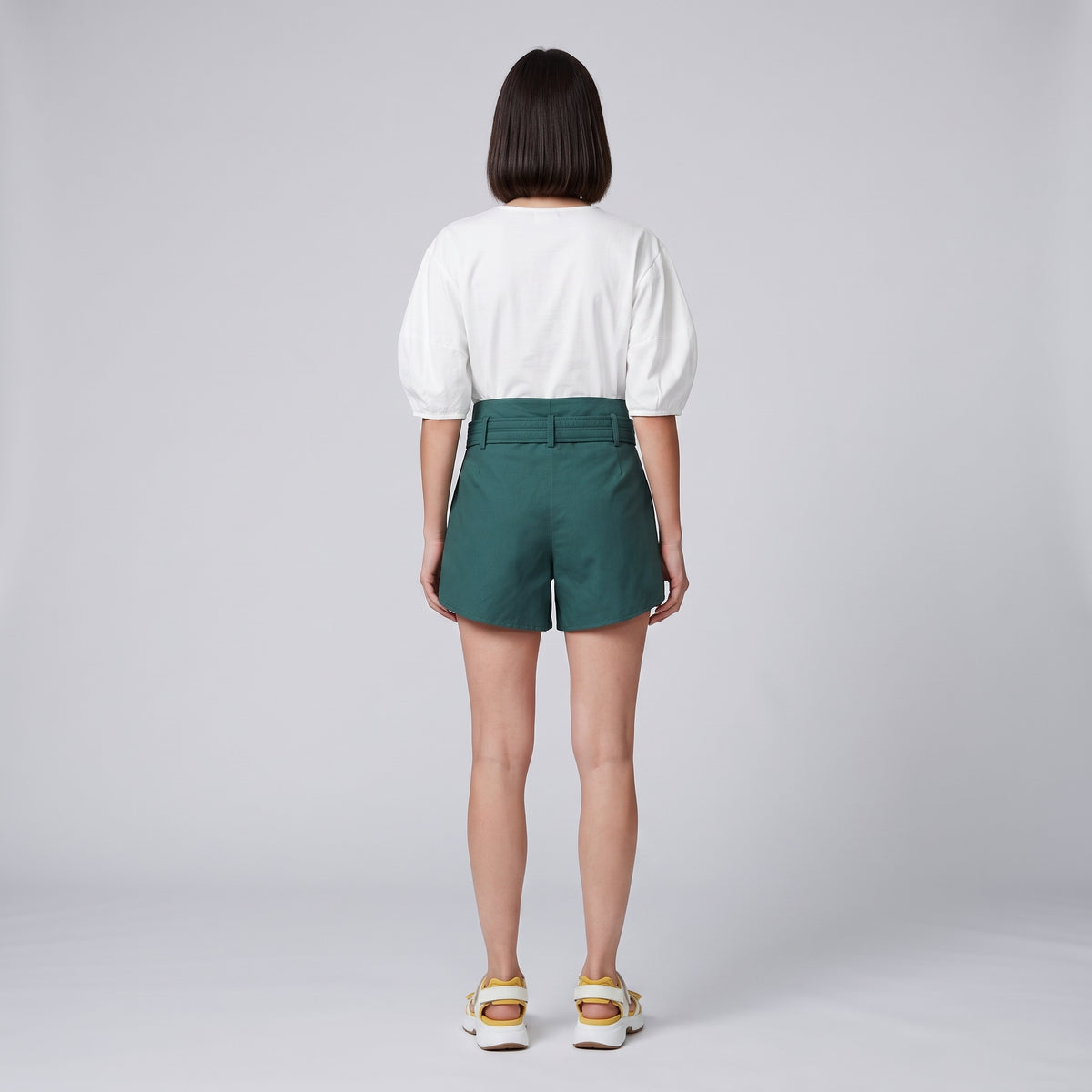 Emerald High-Waisted Belted Shorts