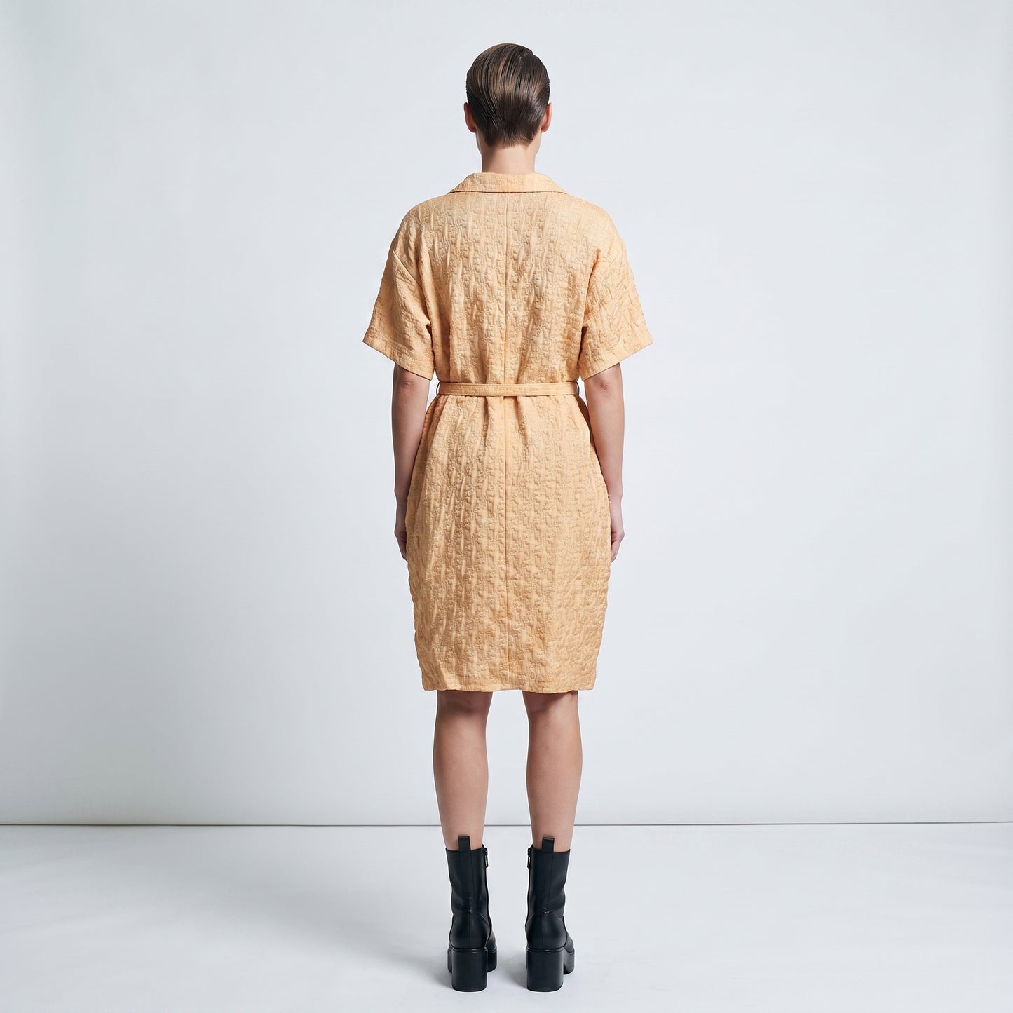 Textured Belted Mini Dress