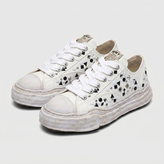 Distressed Canvas Platform Sneakers