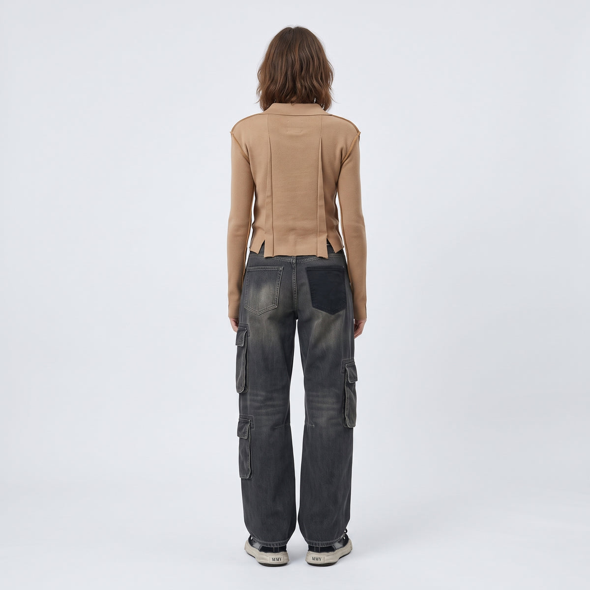 Deconstructed Knit Polo Cardigan