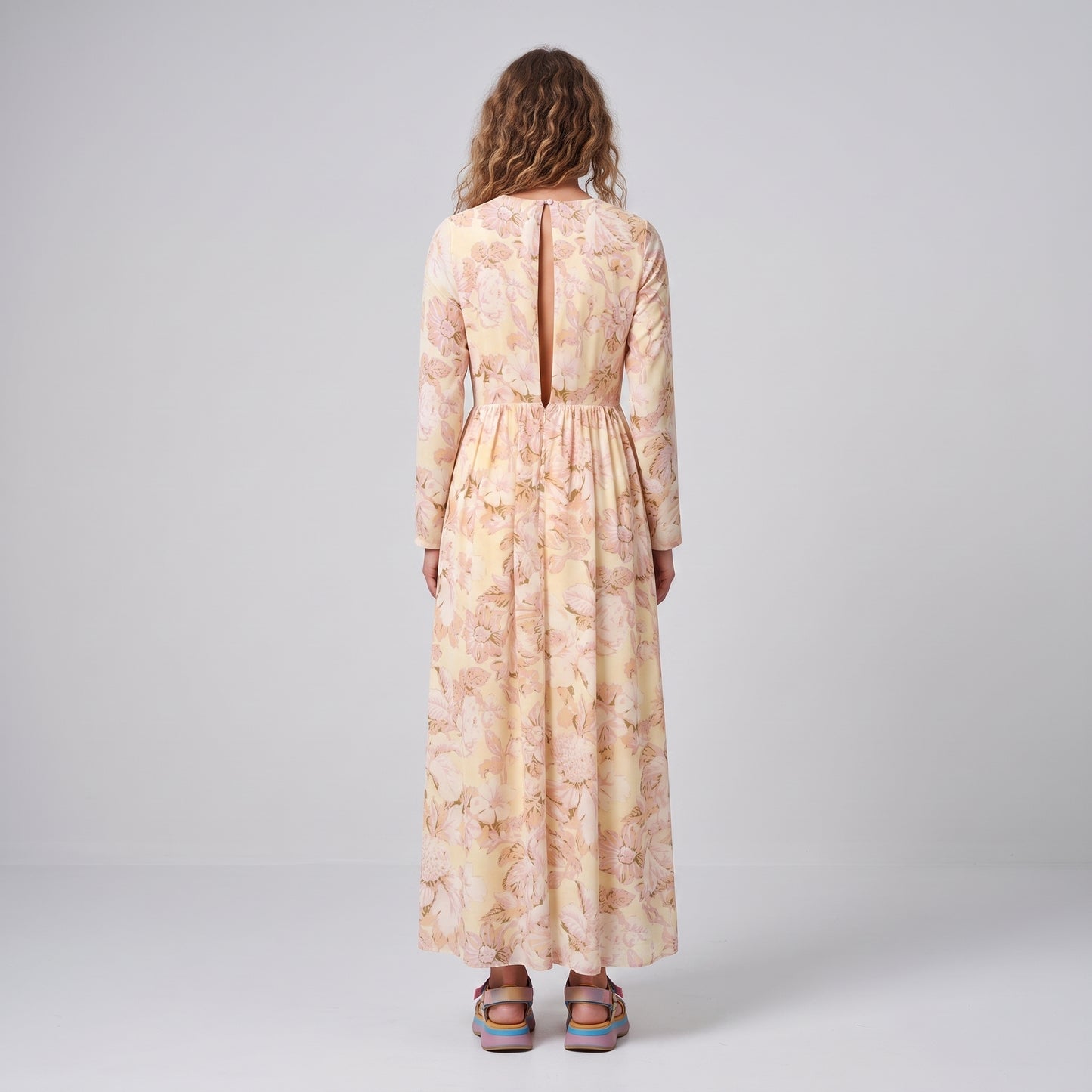 Floral Print Wrap Maxi Dress