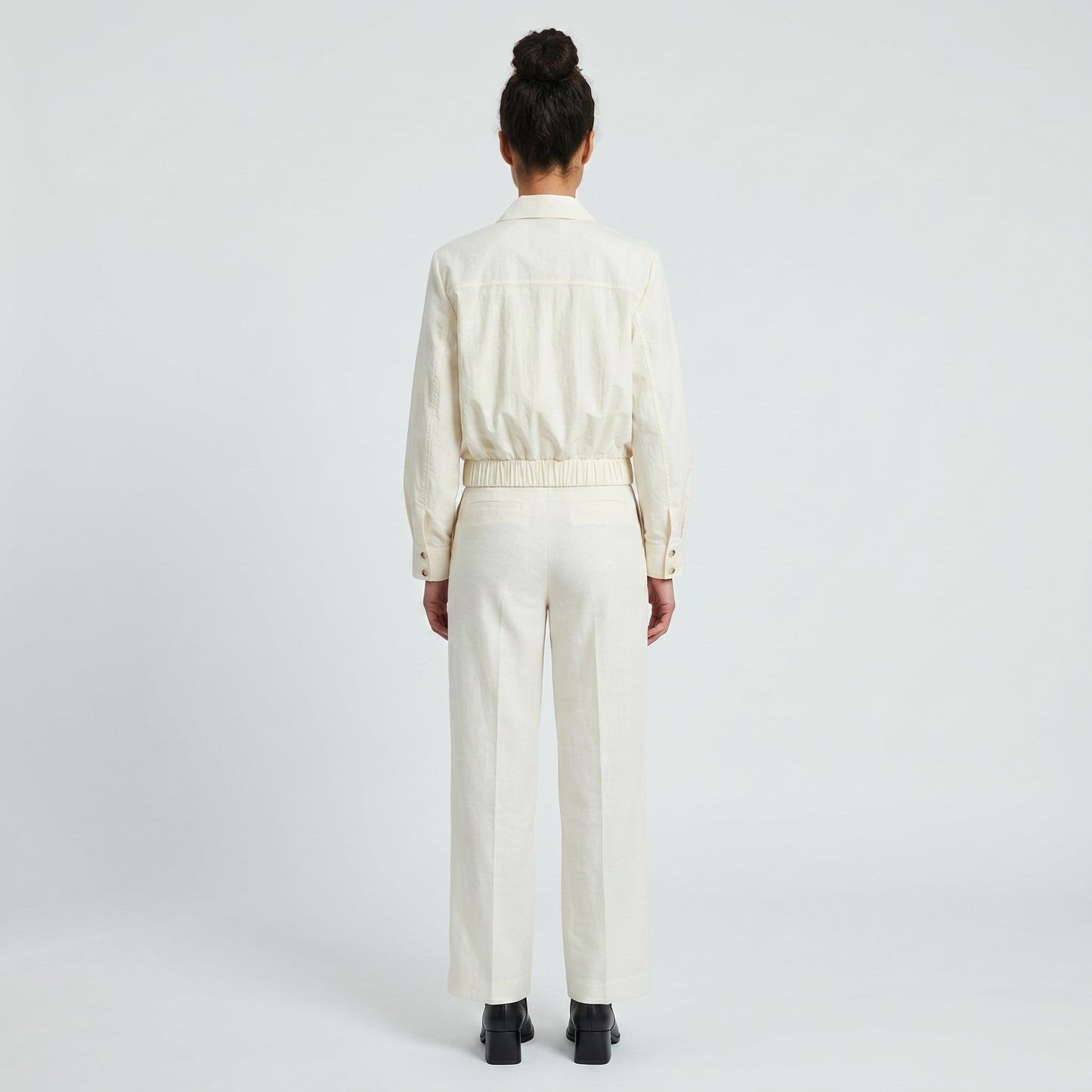 Cropped Zip Detail Utility Jacket