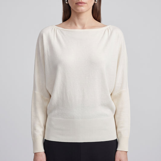 Elegant Boat Neck Knit Sweater