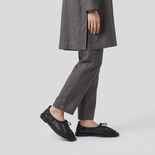 Supple Leather Ruched Flats