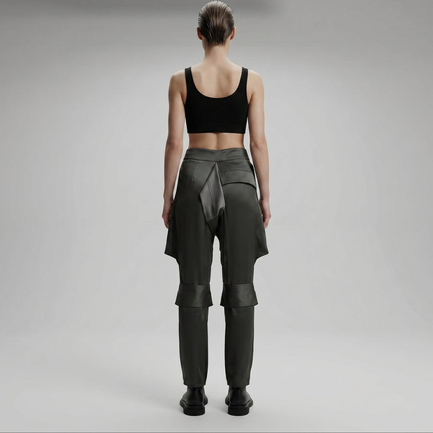 Architectural Satin Tailored Trousers