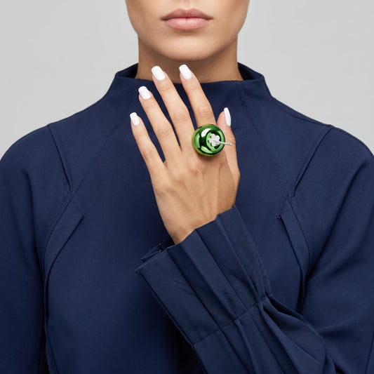 Metallic Green Apple Brooch