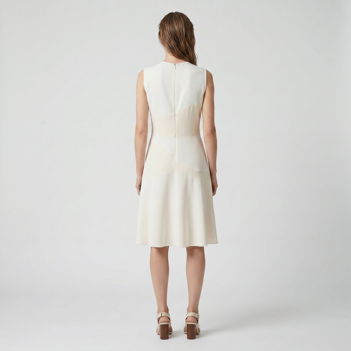 Sleeveless Paneled A-Line Dress