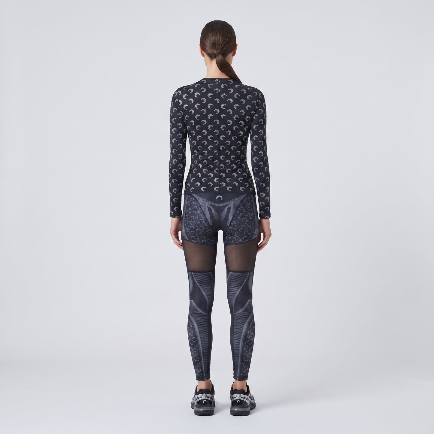 Crescent Moon Print Long-Sleeve