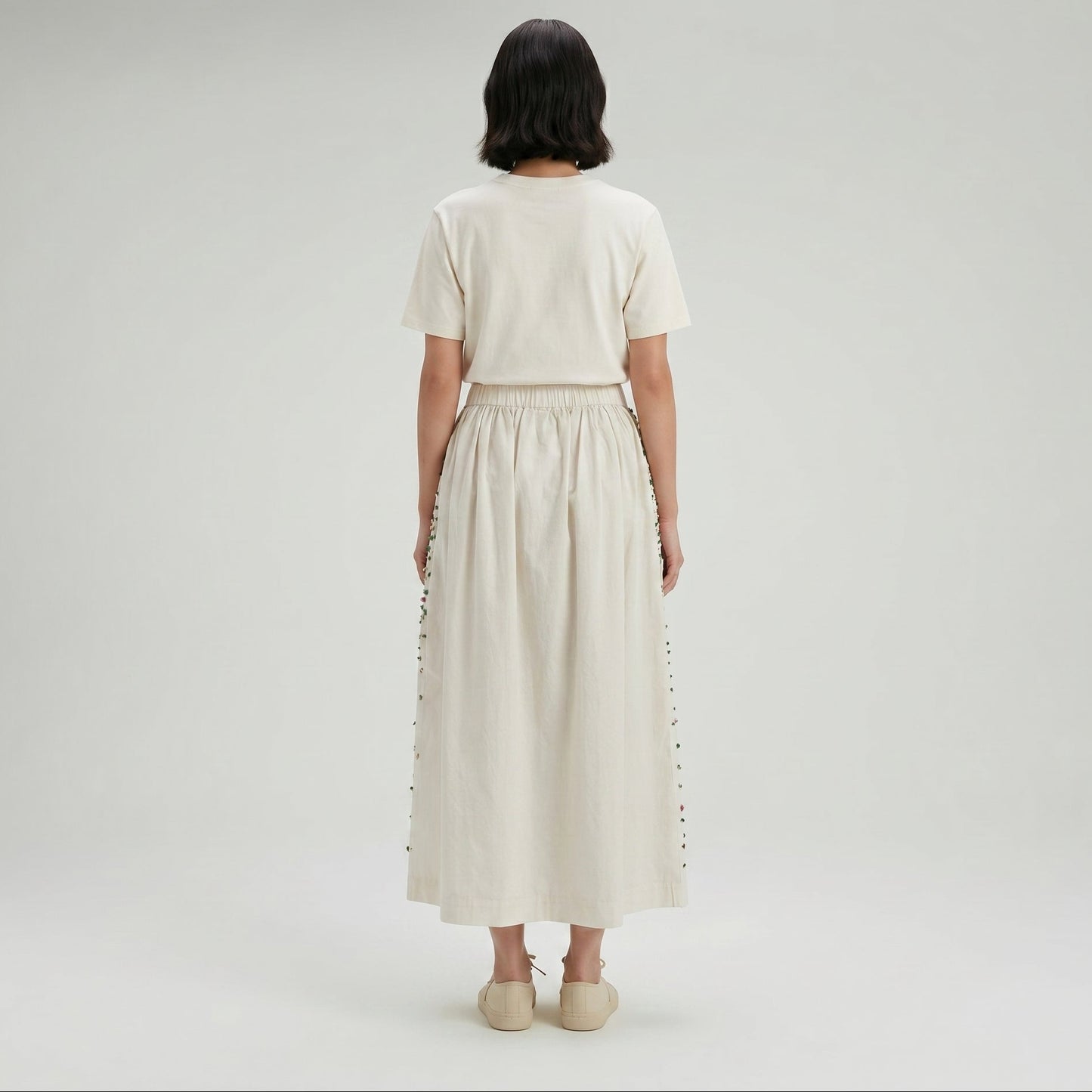Floral Print Midi Skirt