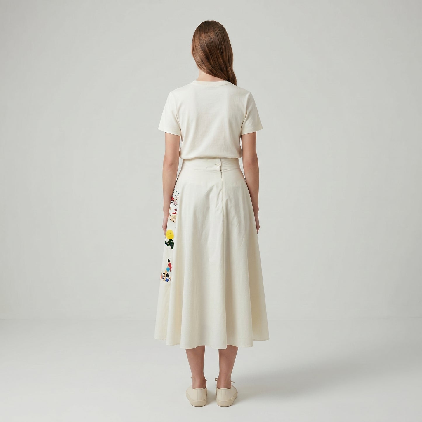 Illustrated Coastal A-Line Skirt