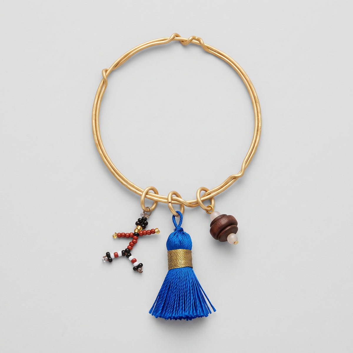 Gold Beaded Tassel Bangle