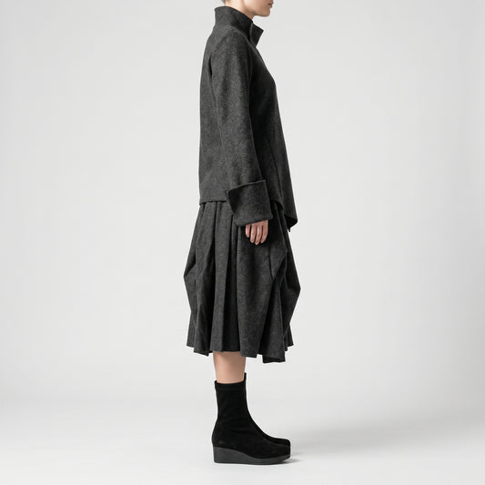 Sleek Black Suede Platform Boots