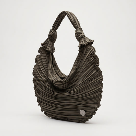 Pleated Crescent Shoulder Bag