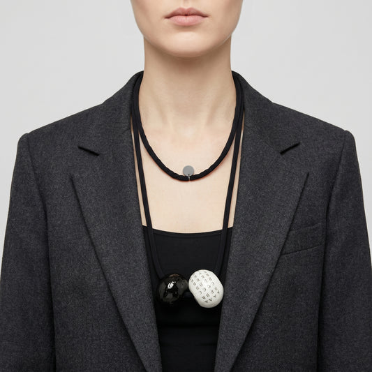 Monochrome Sculptural Bead Necklace