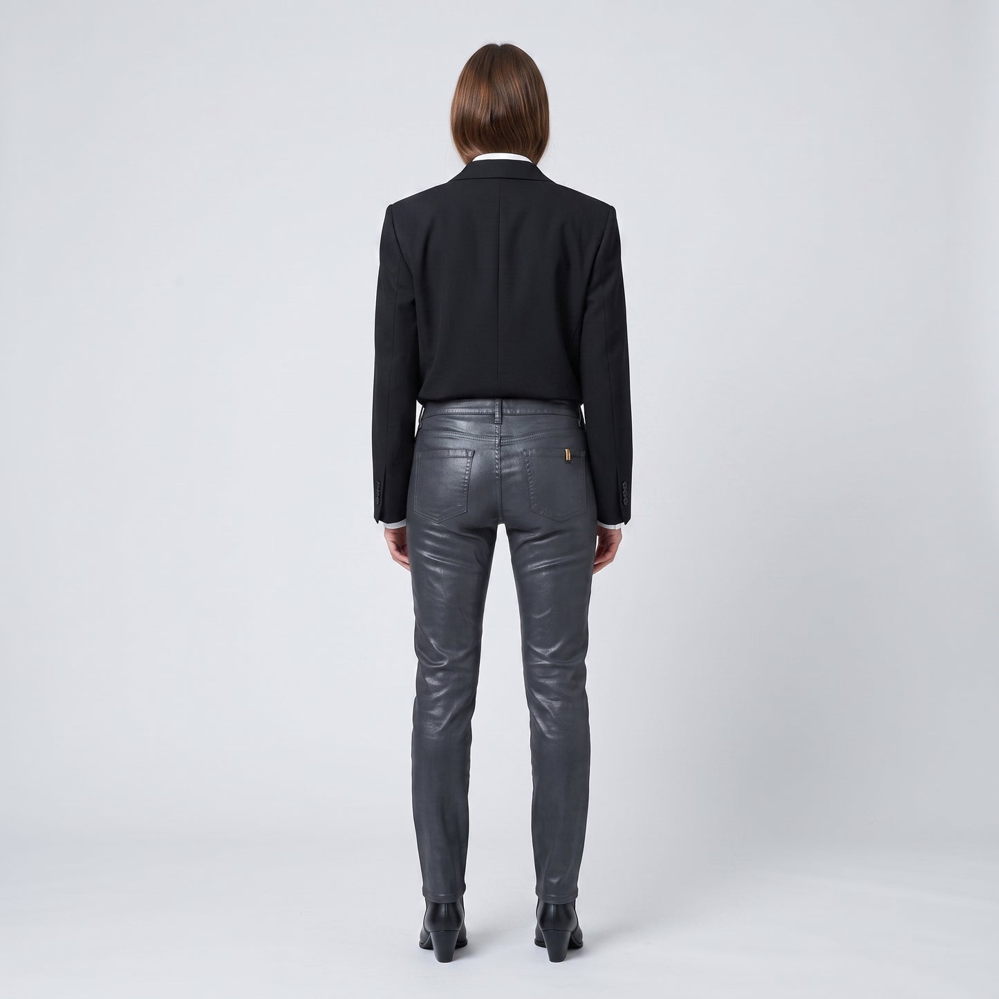 Coated Charcoal Slim Fit Jeans