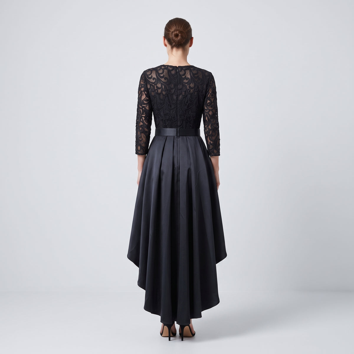 Elegant Embroidered High-Low Dress
