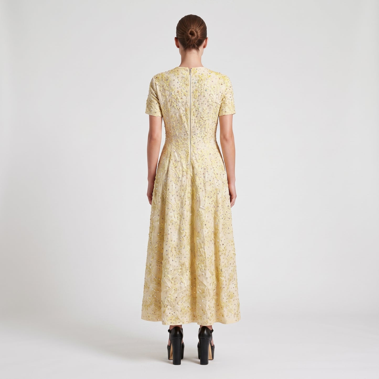 Embellished Floral A-Line Dress