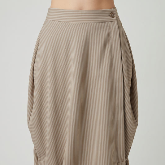 Striped Draped Cocoon Skirt