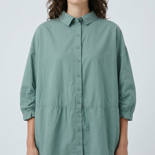 Sage Green Oversized Cotton Shirt