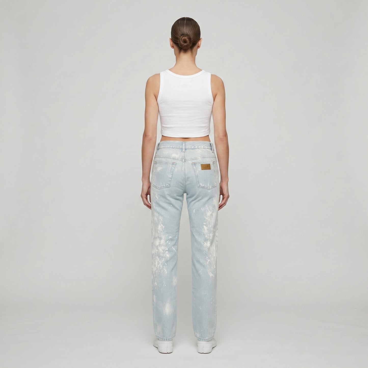 Paint Splattered Straight Jeans