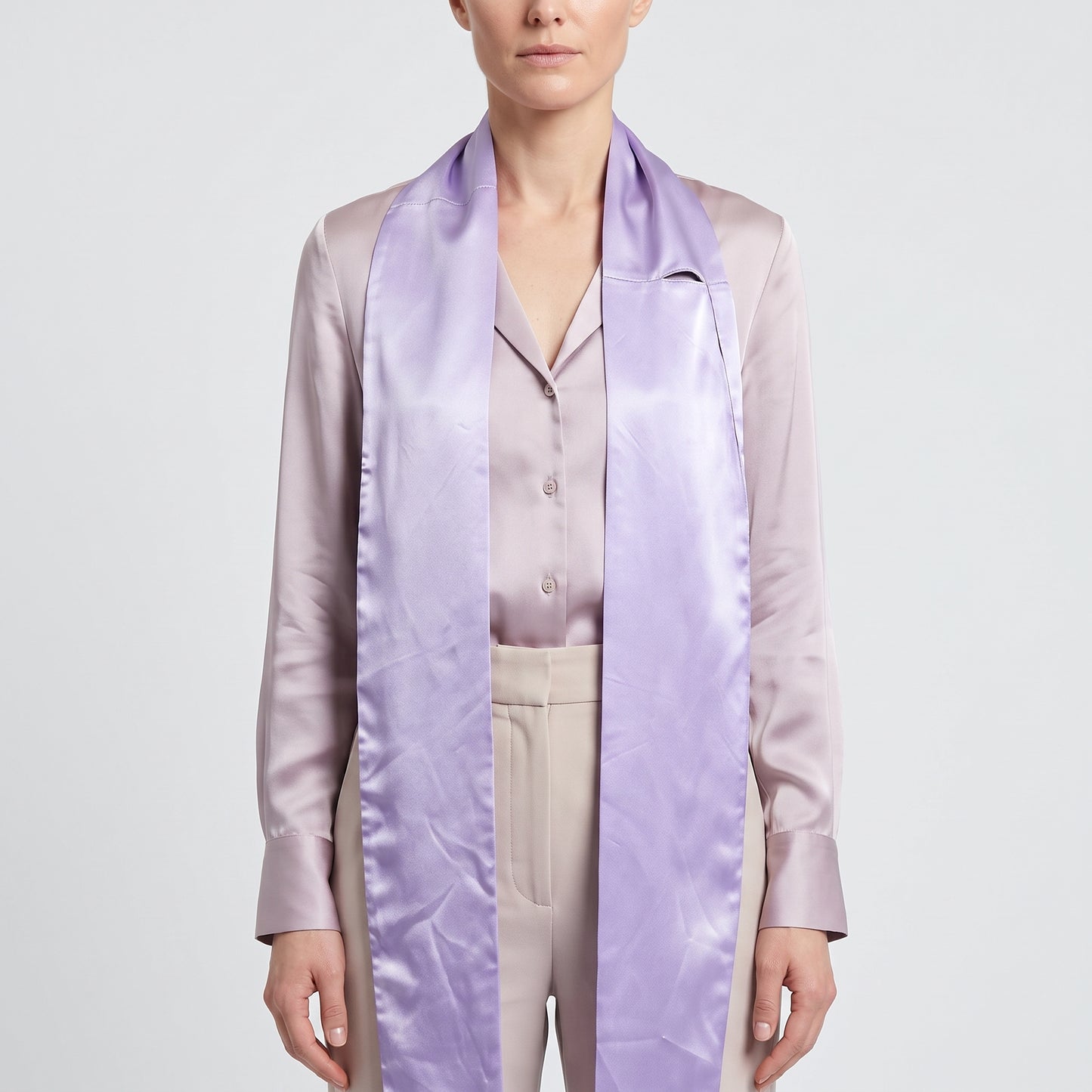 Lavender Satin Tie Belt