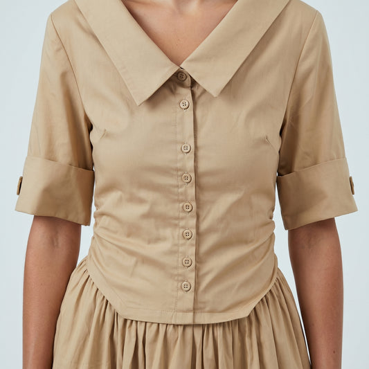 Tailored Ruched Midi Dress