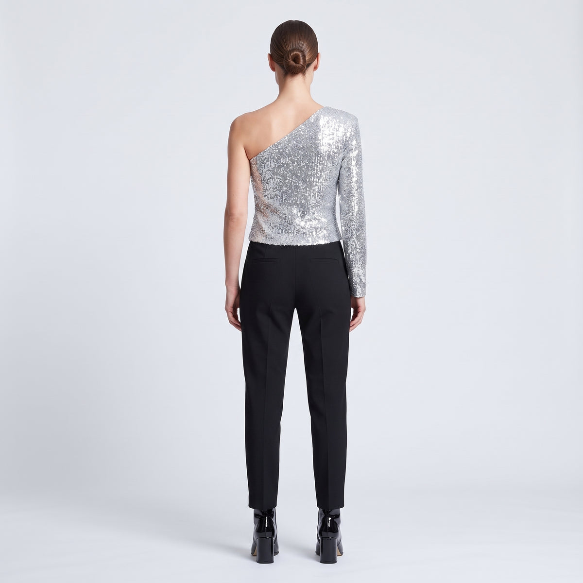 One-Shoulder Sequin Evening Top