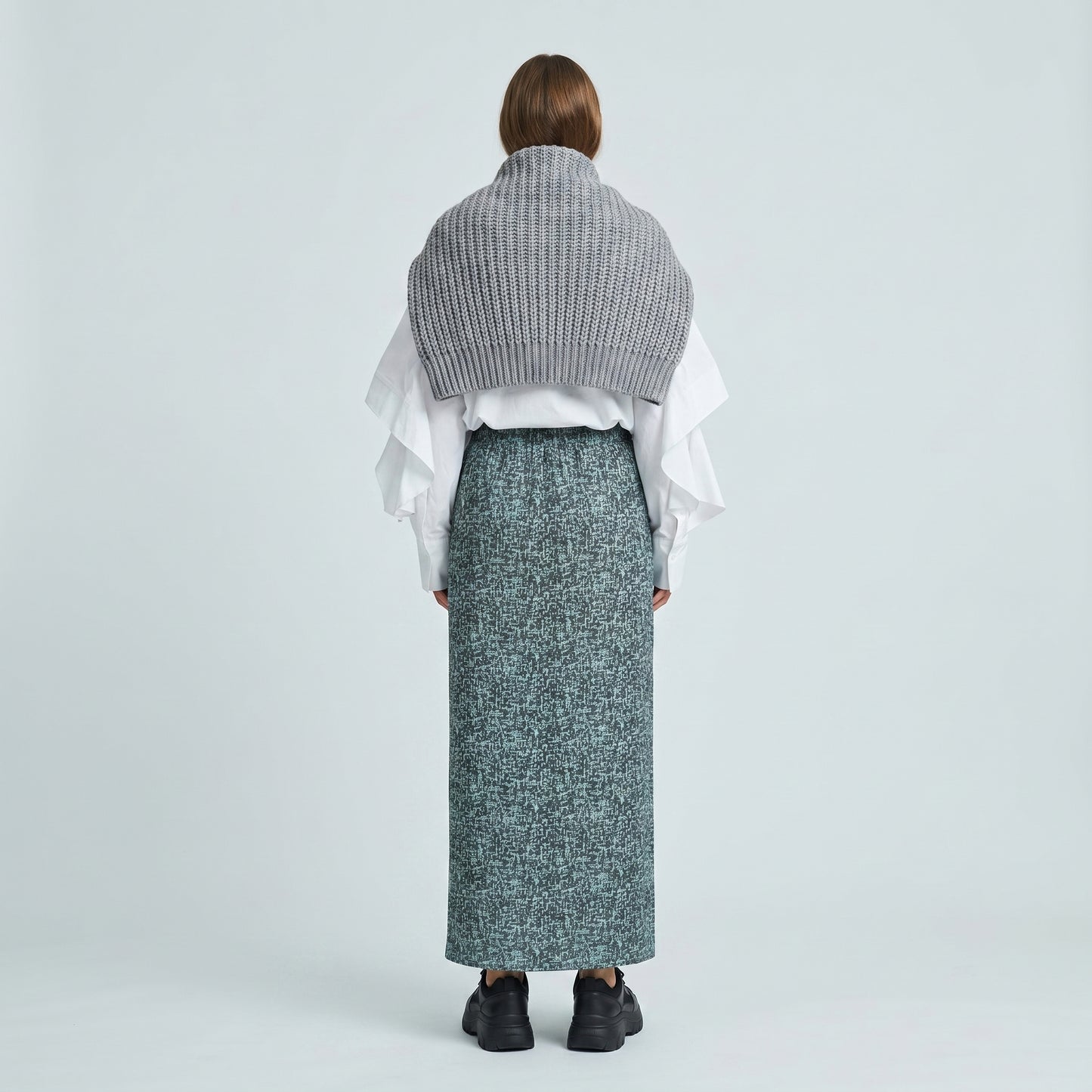 Abstract Print A-Line Skirt