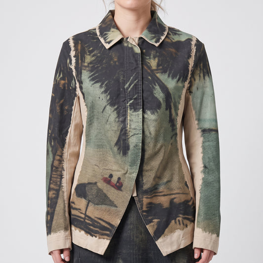 Abstract Print Structured Jacket