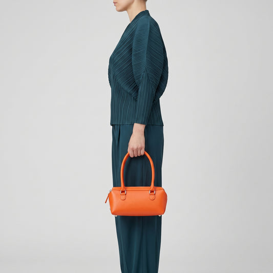 Vibrant Orange Barrel Shoulder Bag
