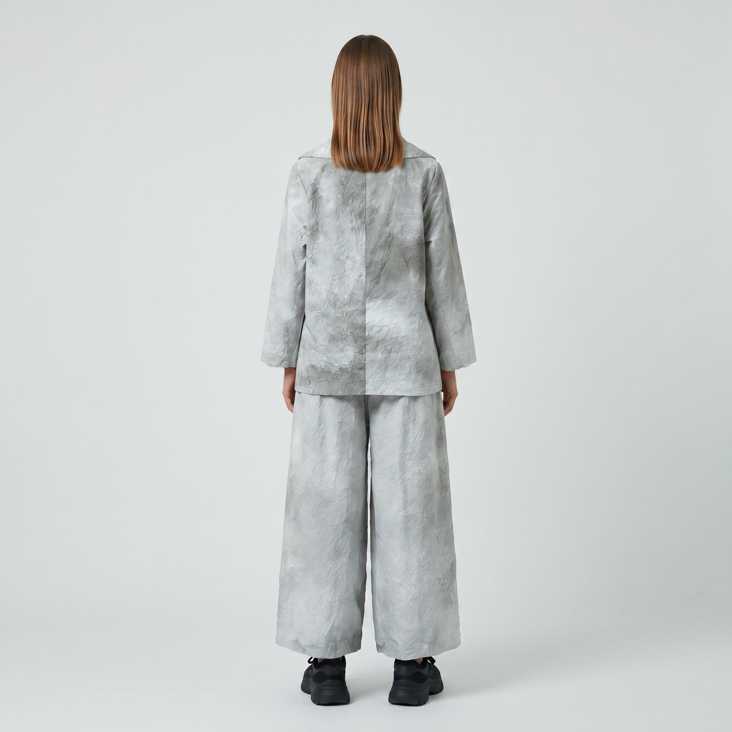 Textured Grey Wrap Jacket