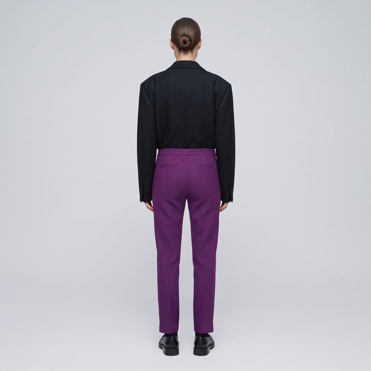 Tailored High-Waisted Purple Trousers