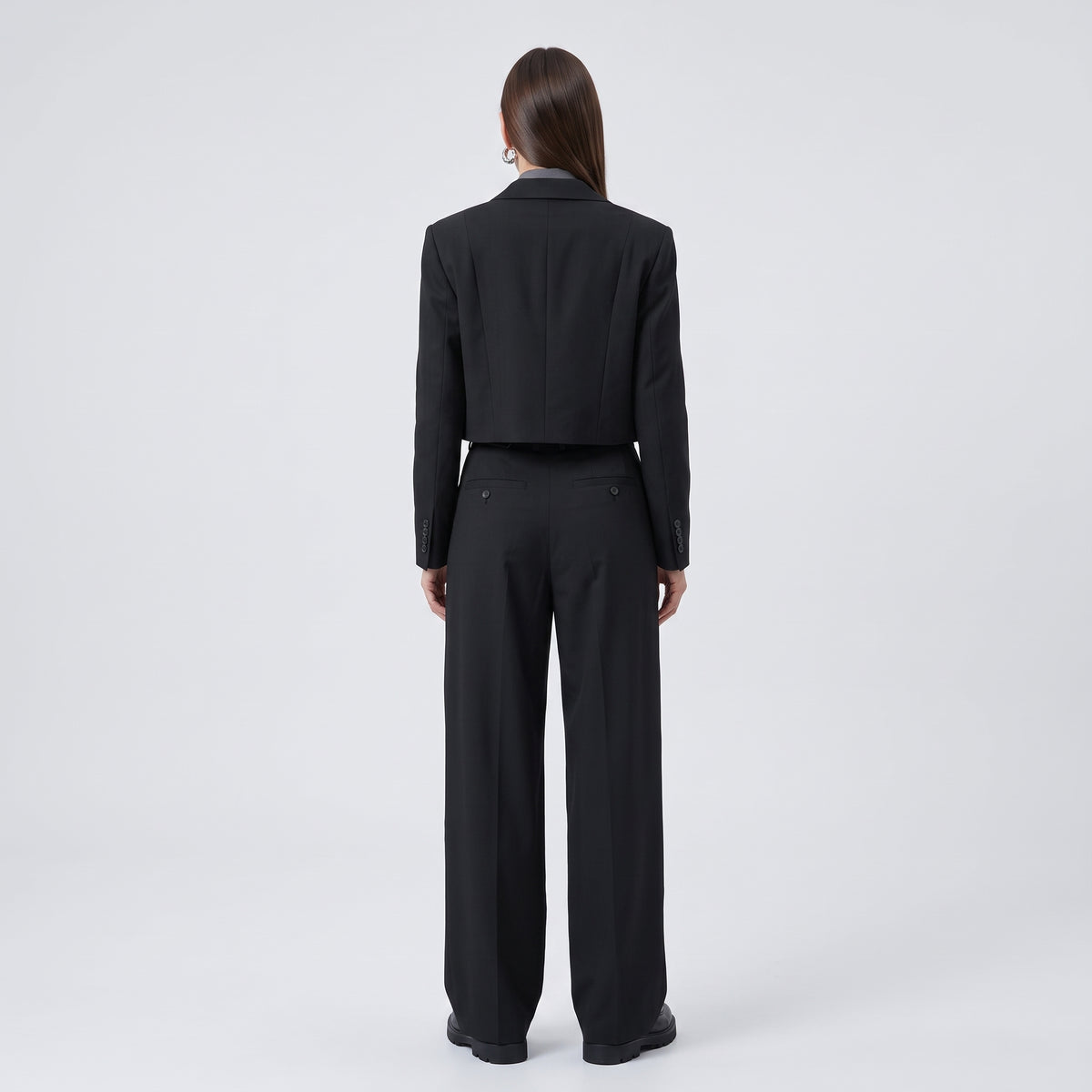 Tailored High-Waisted Pleated Trousers