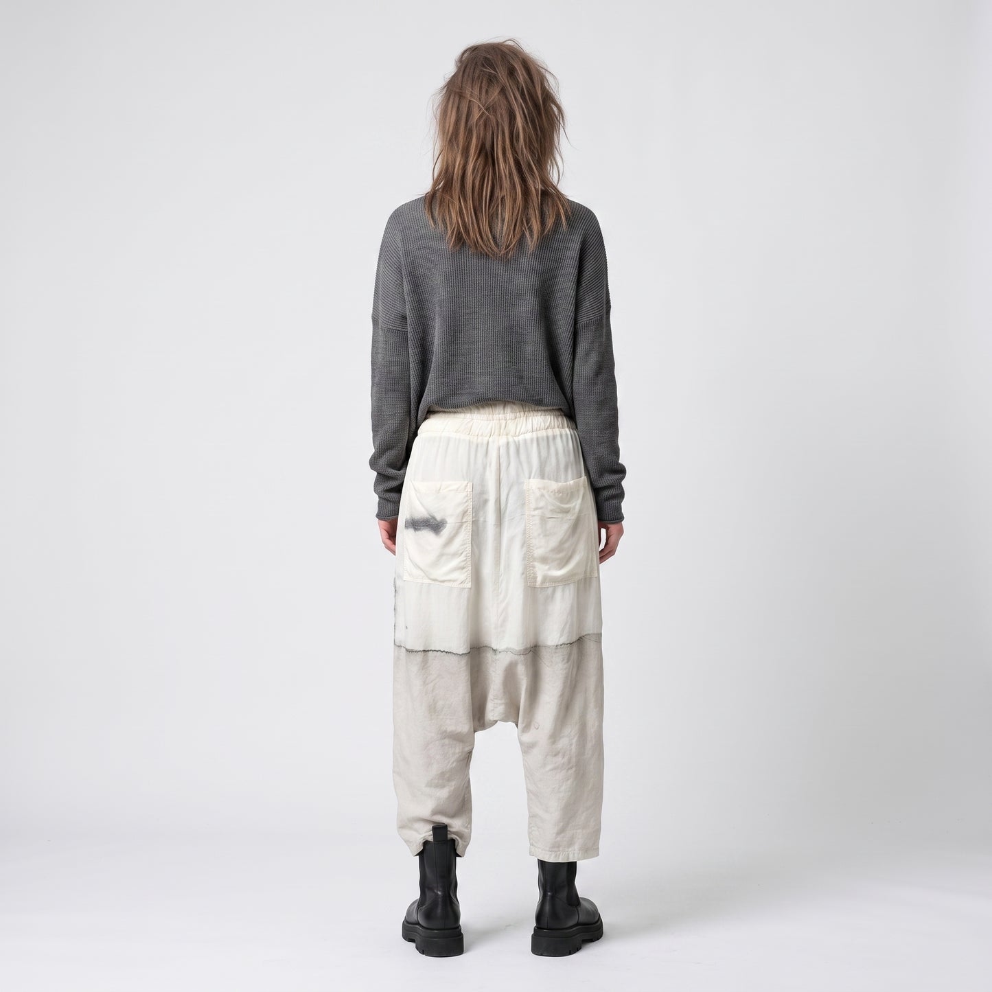 Abstract Print Relaxed Linen Trousers