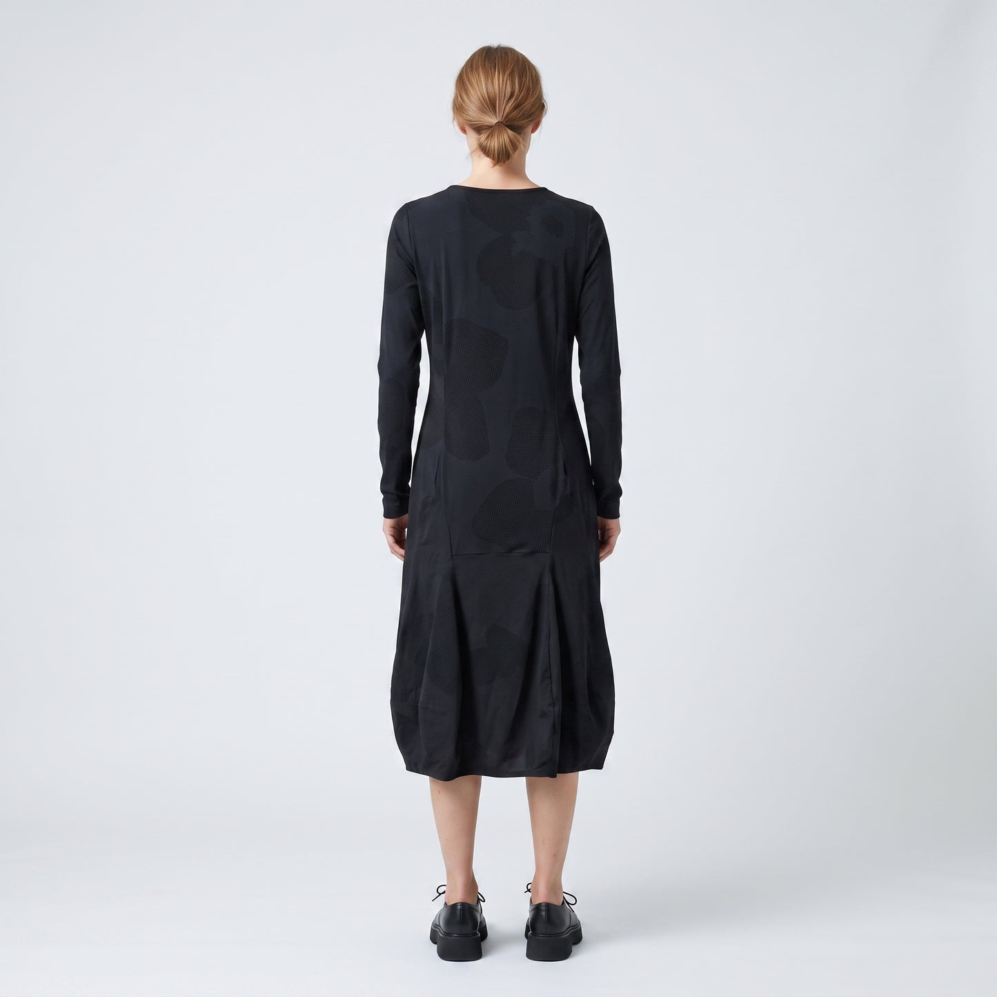 Textured Patterned Long Sleeve Dress