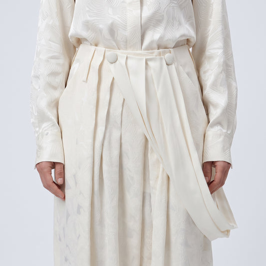 Textured Drape Detail Trousers