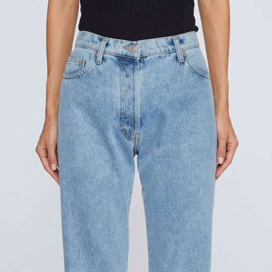 Light Wash Frayed Hem Jeans