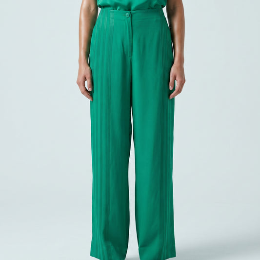 Tailored Emerald Pleated Trousers