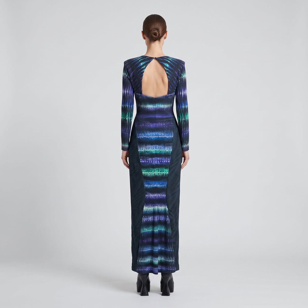 Abstract Print Cutout Midi Dress