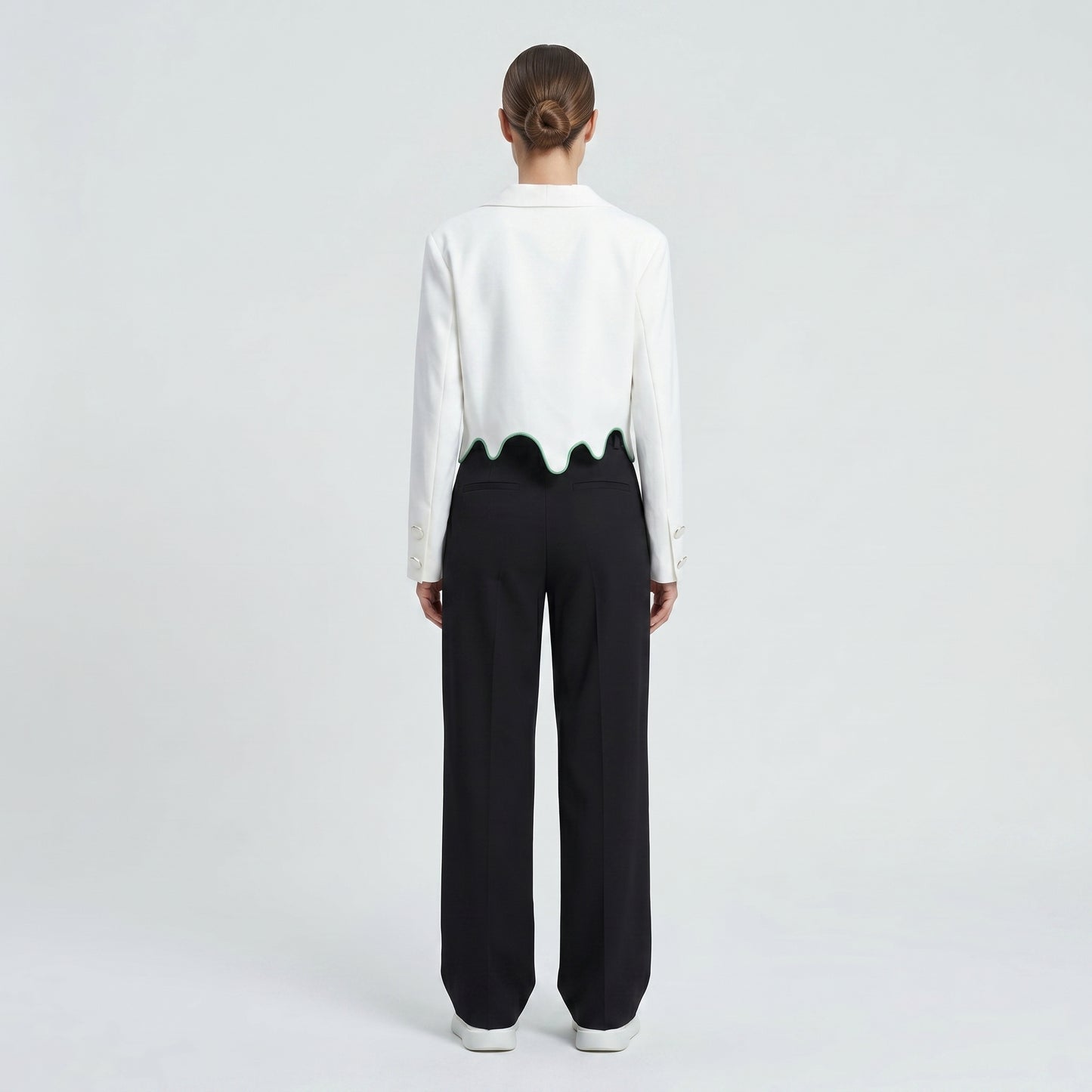Wave Trim Cropped Blazer