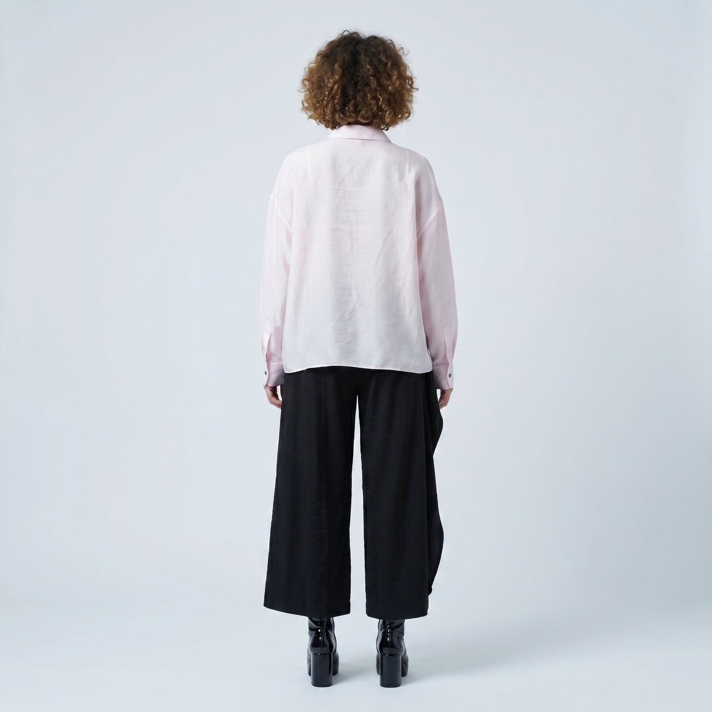 Asymmetric Ruffled Pink Blouse